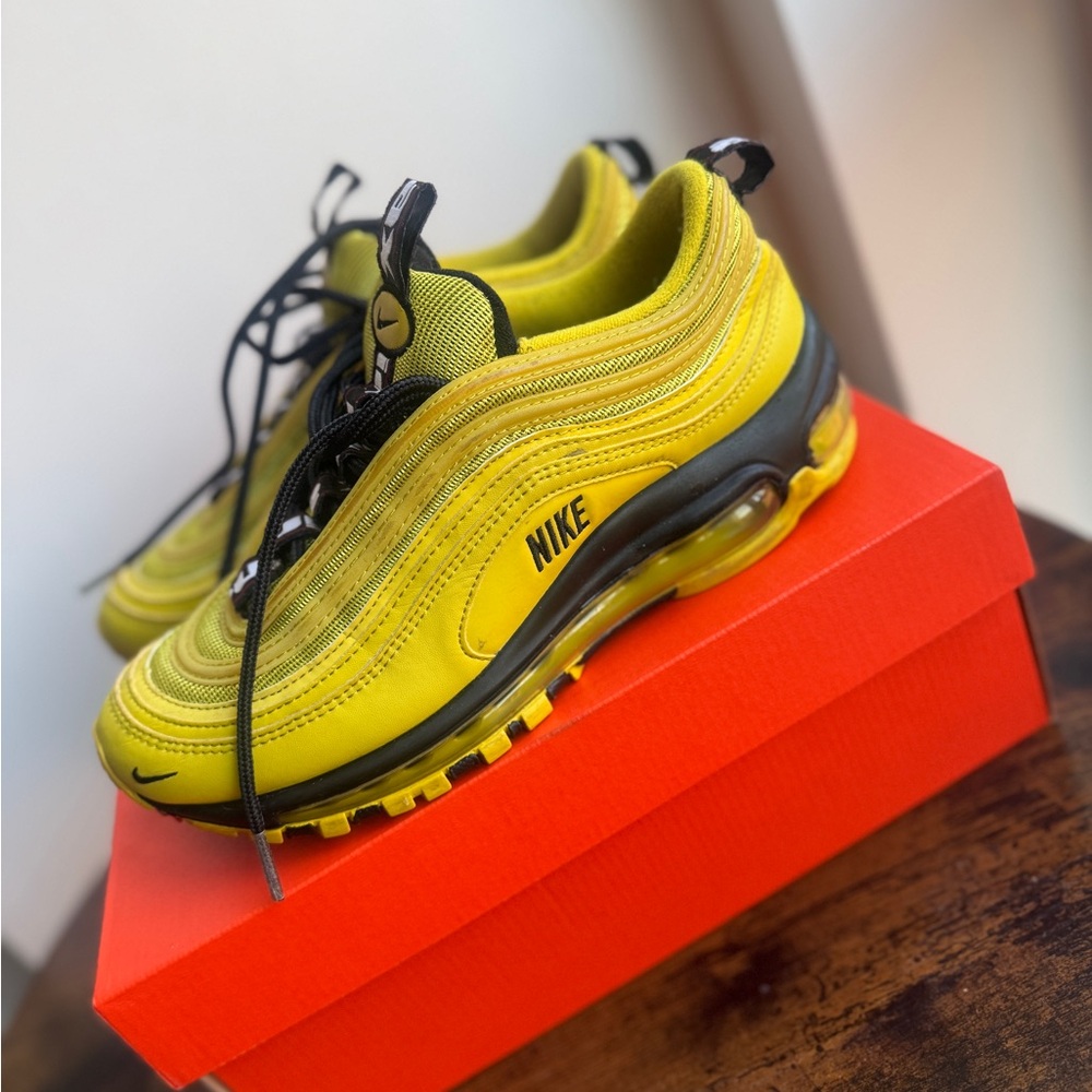 Nike Air Max 97 Bright Citron Yellow Sneakers Youth 6Y Womens 7.5 - Picture 3 of 6